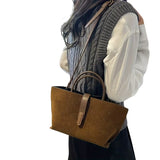 VELORA SUEDE TOTE HANDBAG