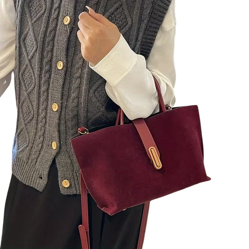 VELORA SUEDE TOTE HANDBAG