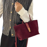 VELORA SUEDE TOTE HANDBAG