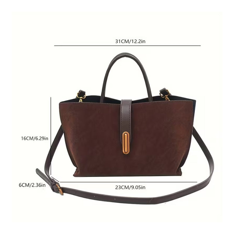 VELORA SUEDE TOTE HANDBAG