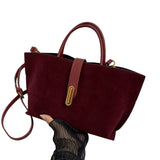 VELORA SUEDE TOTE HANDBAG