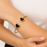 DOUBLE BLACK HEART BRACELET