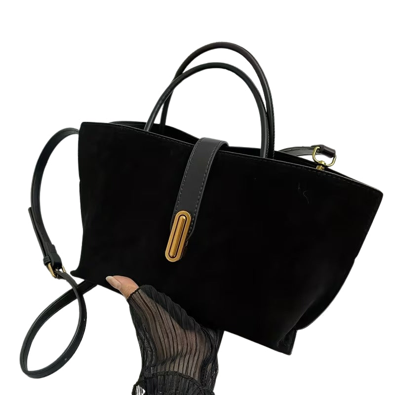 VELORA SUEDE TOTE HANDBAG