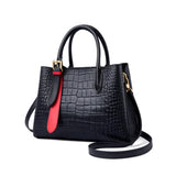 CAVIERA CROCO-EMBOSSED SHOULDER BAG