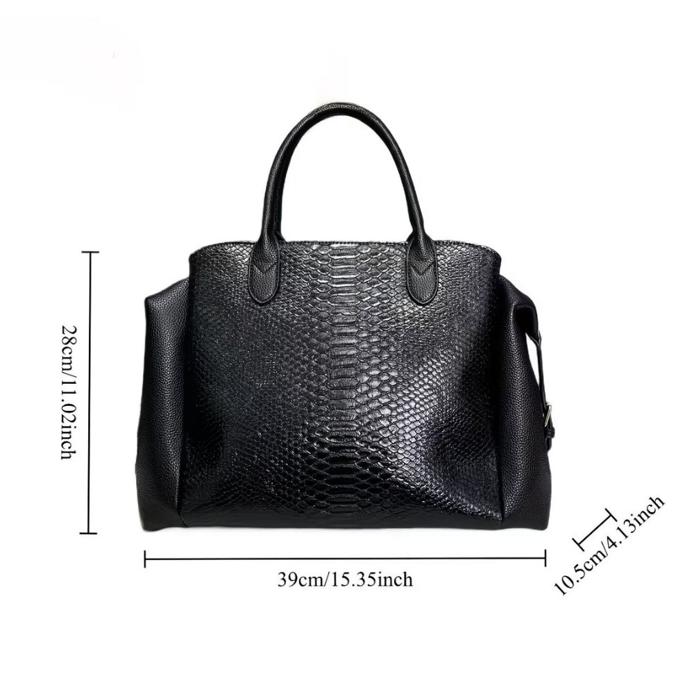 ZARENA NOIR SERPENT TOTE