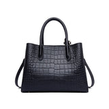 CAVIERA CROCO-EMBOSSED SHOULDER BAG