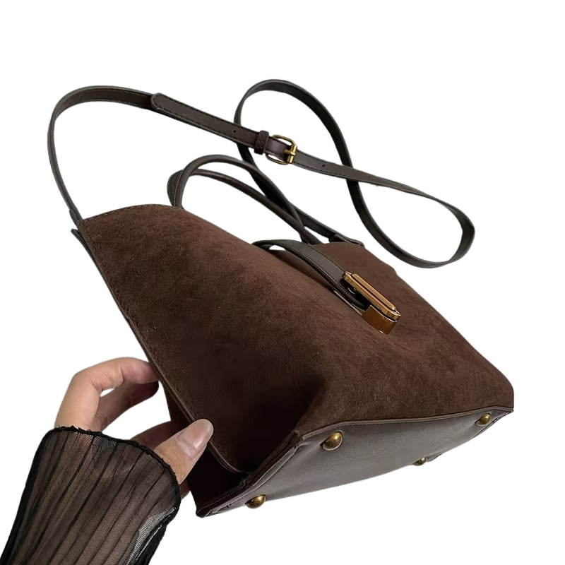 VELORA SUEDE TOTE HANDBAG