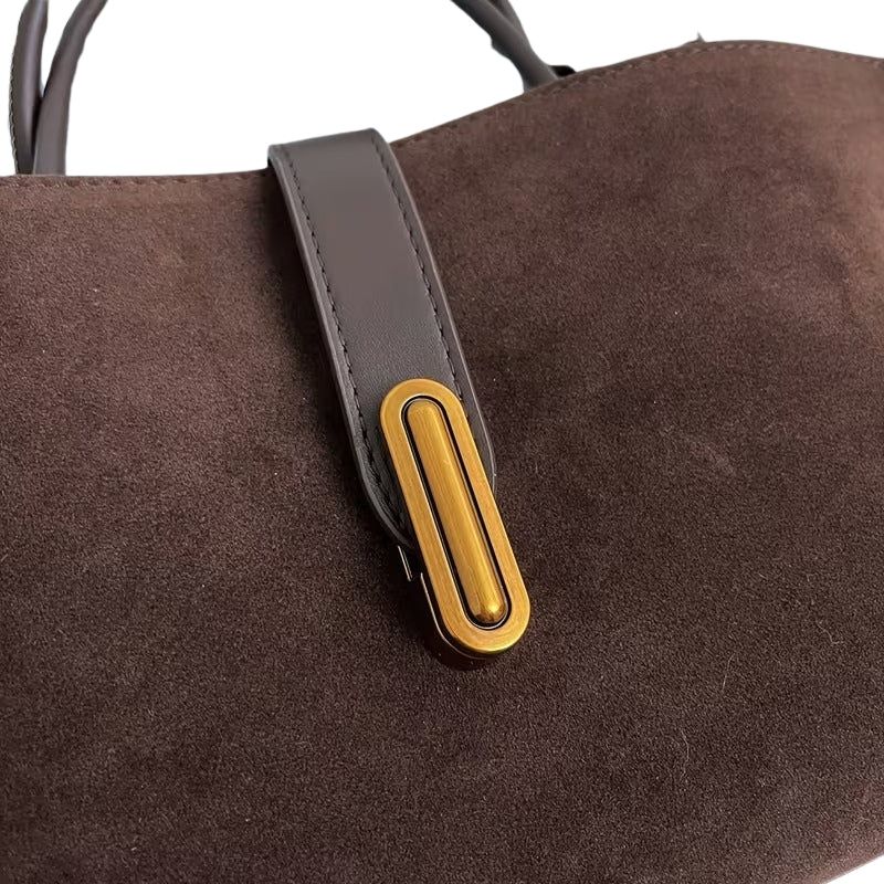 VELORA SUEDE TOTE HANDBAG