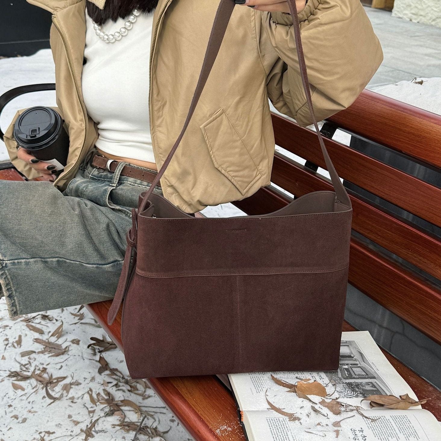 OPHELIA SUEDE SHOULDERBAG
