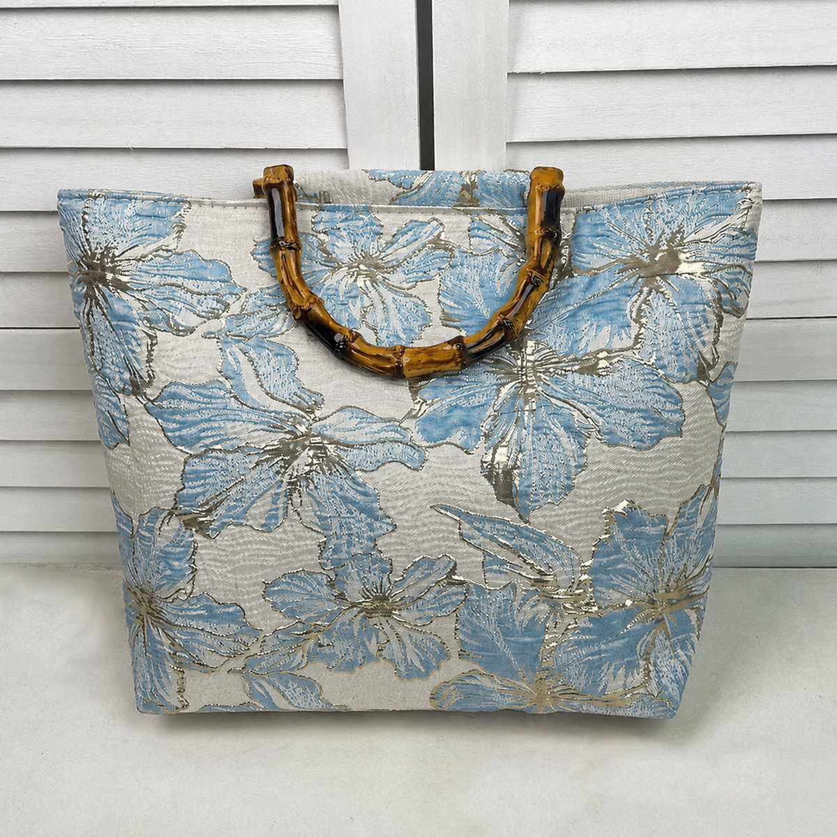 Retro Bamboo Jacquard Embroidered Tote Bag