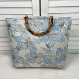Retro Bamboo Jacquard Embroidered Tote Bag