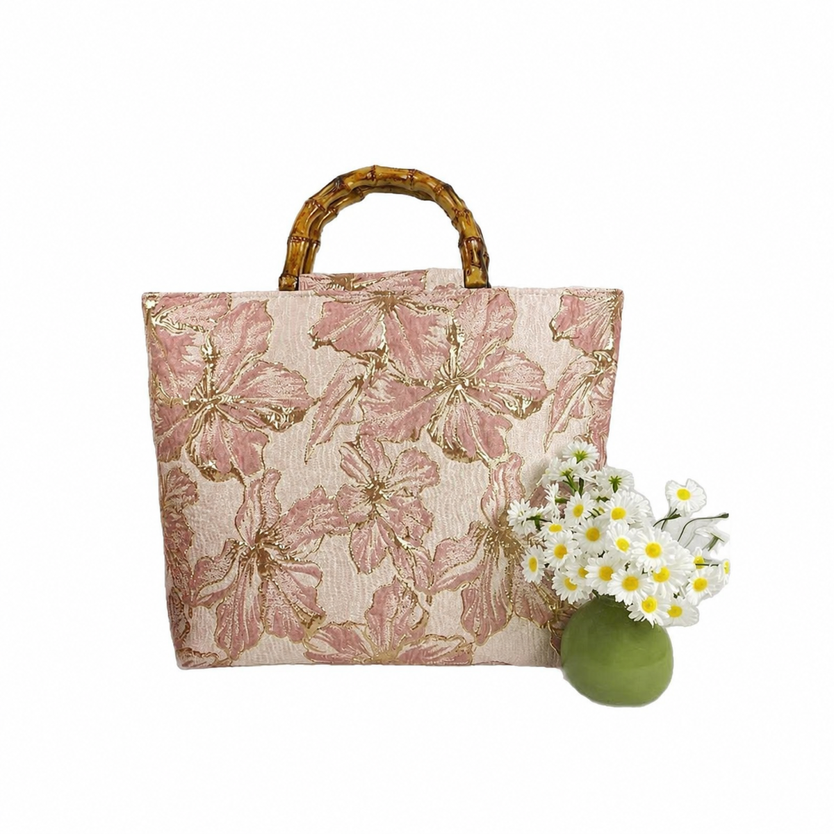 Retro Bamboo Jacquard Embroidered Tote Bag