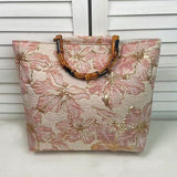 Retro Bamboo Jacquard Embroidered Tote Bag