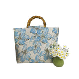 Retro Bamboo Jacquard Embroidered Tote Bag