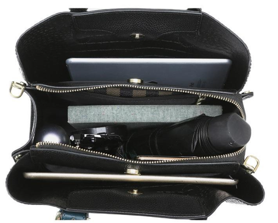 CAVIERA CROCO-EMBOSSED SHOULDER BAG