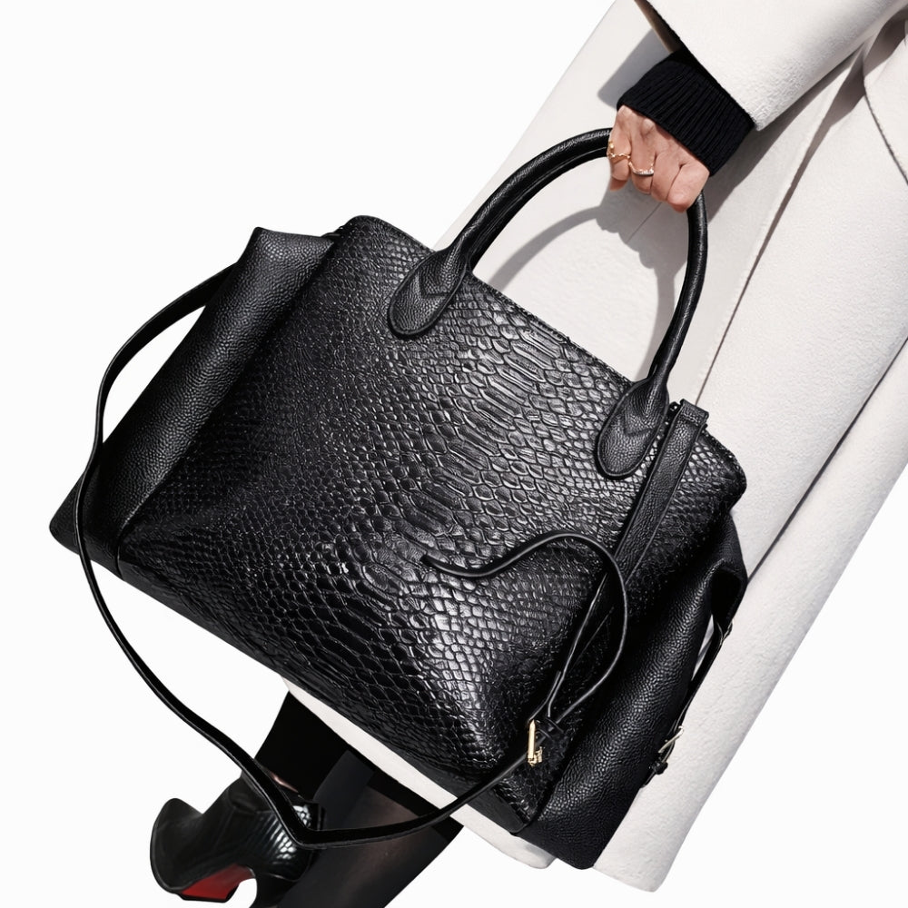 ZARENA NOIR SERPENT TOTE