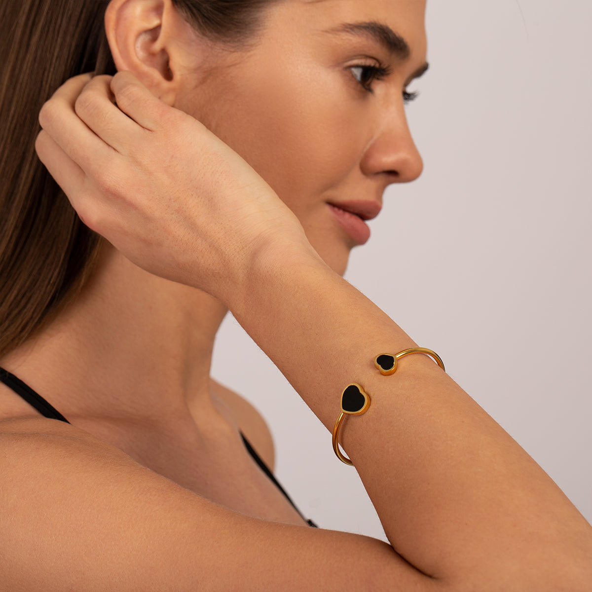 DOUBLE BLACK HEART BRACELET