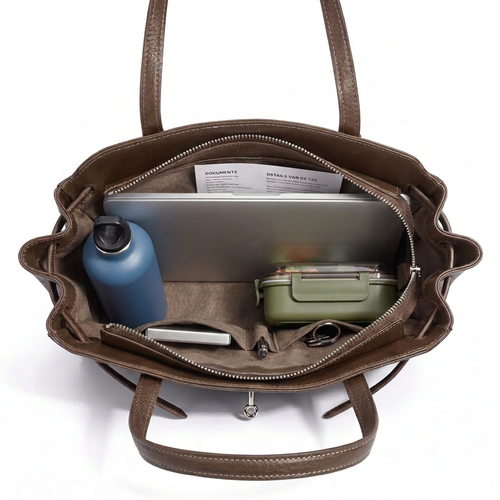 VALMERE LEATHER TOTE 15''